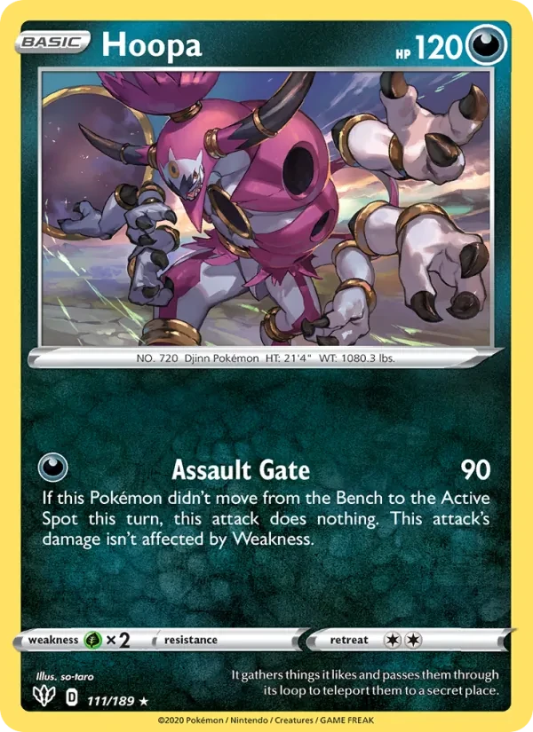 Hoopa 111/189 Darkness Ablaze Pokémon kaart