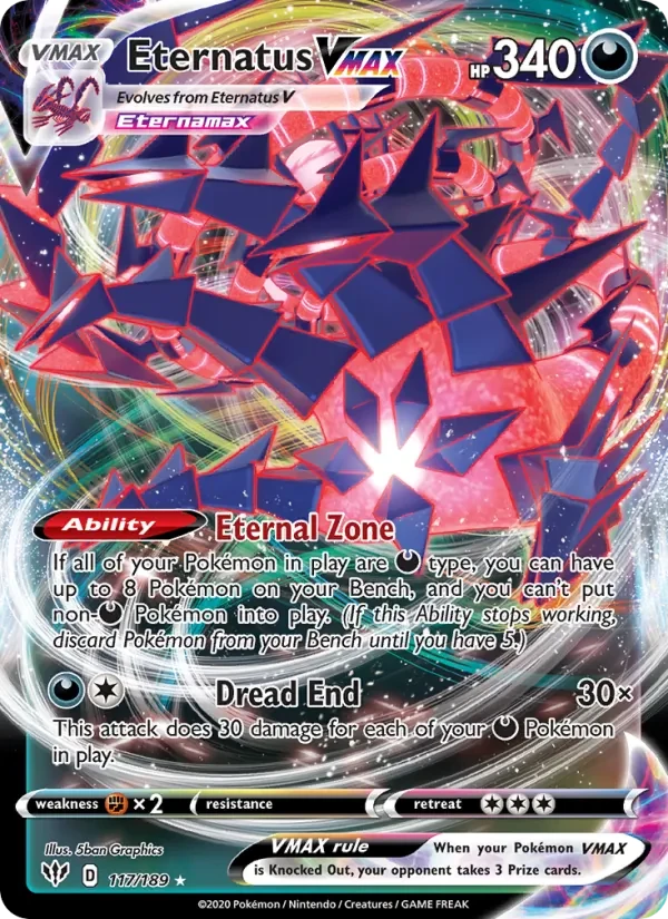 Eternatus VMAX 117/189 Darkness Ablaze Pokémon Karte