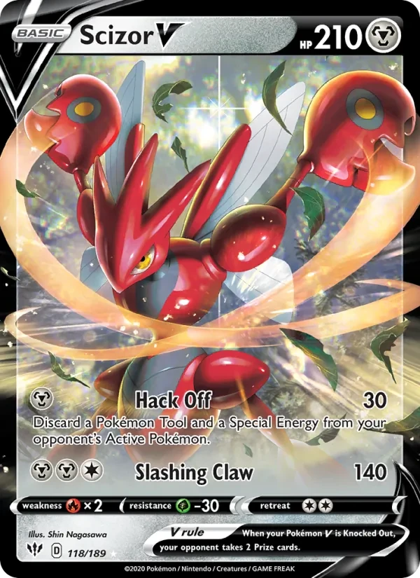 Scizor V 118/189 Darkness Ablaze Pokémon card