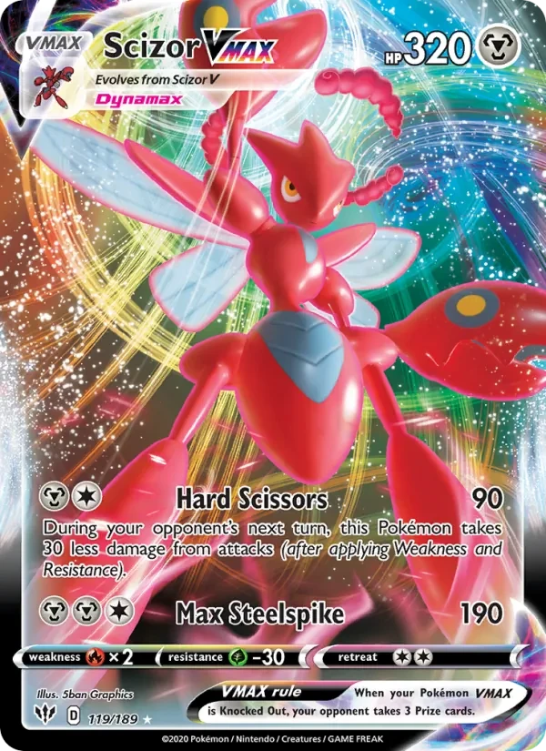 Scizor VMAX 119/189 Darkness Ablaze Pokémon card