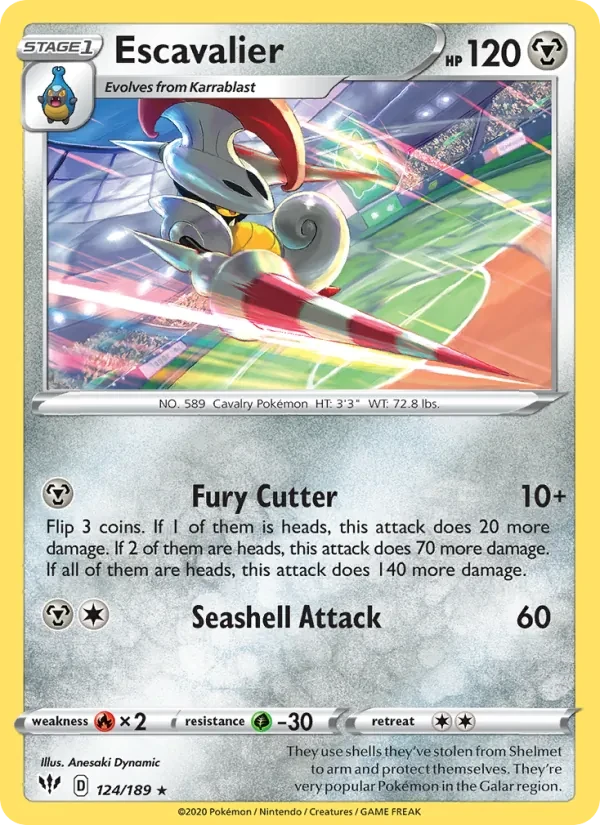 Escavalier 124/189 Darkness Ablaze Pokémon card