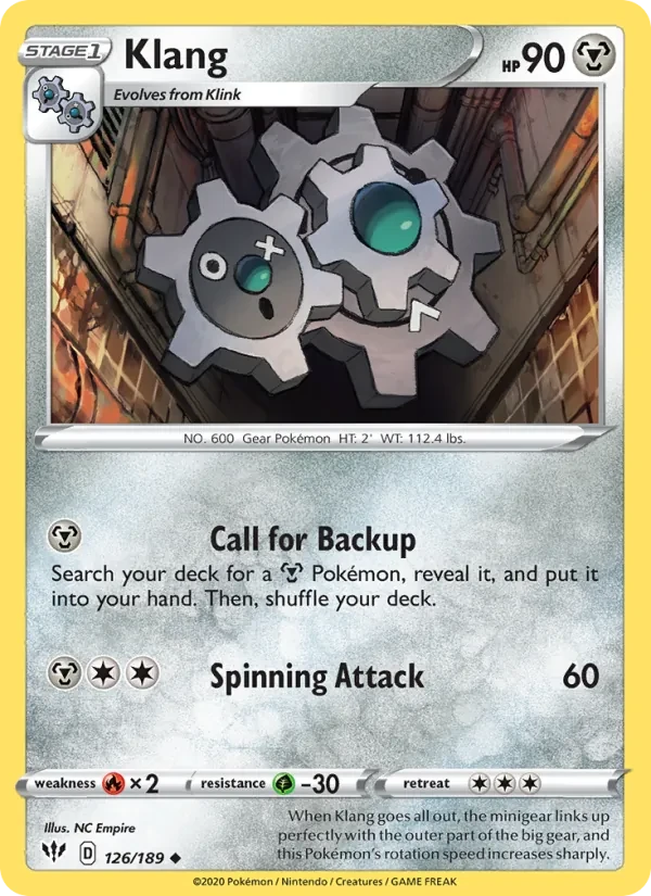 Klang 126/189 Darkness Ablaze Pokémon card
