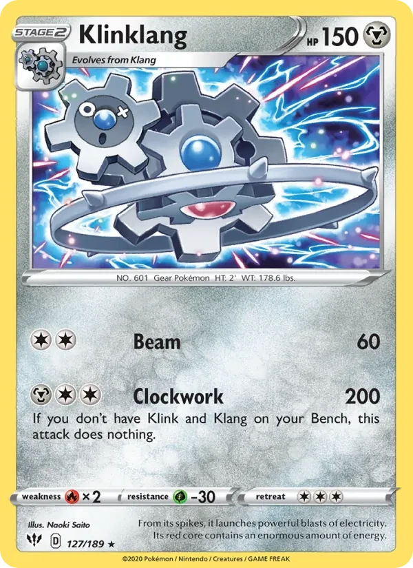 Klinklang 127/189 Darkness Ablaze Pokémon card