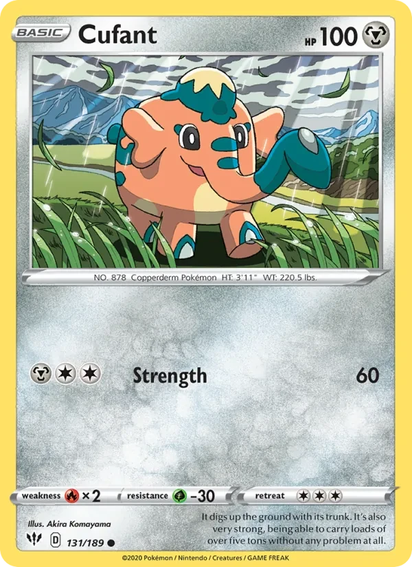 Cufant 131/189 Darkness Ablaze Pokémon card
