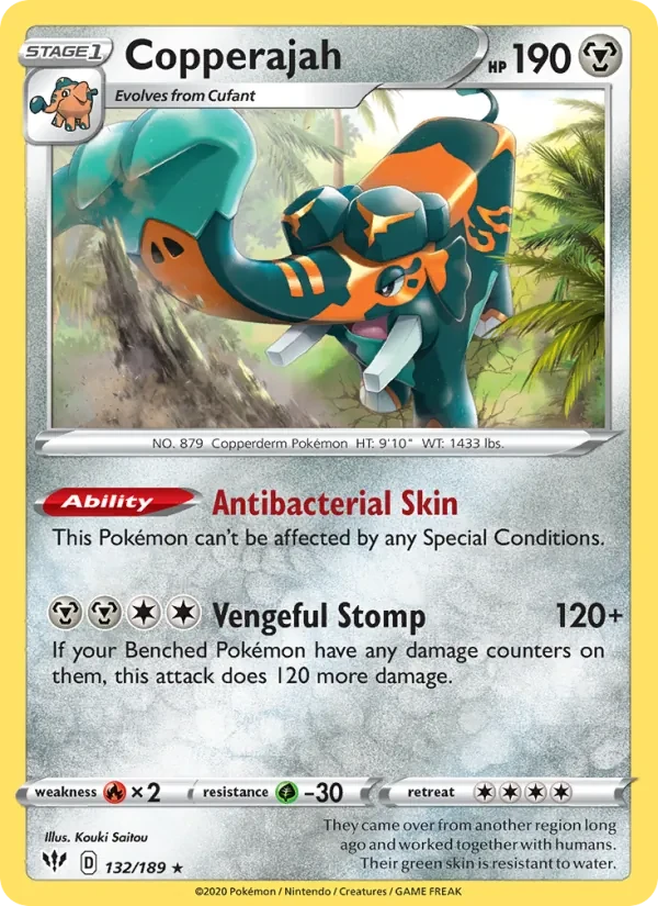 Copperajah 132/189 Darkness Ablaze Pokémon card