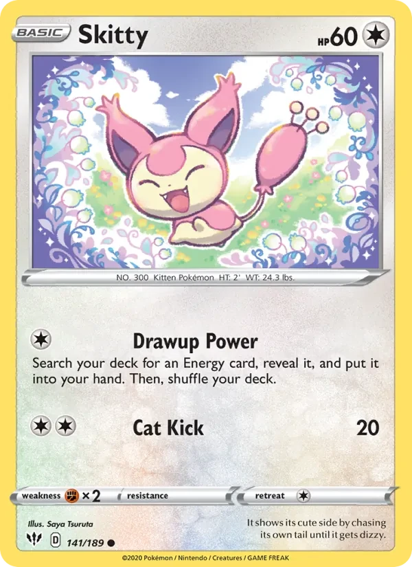 Skitty 141/189 Darkness Ablaze Pokémon card