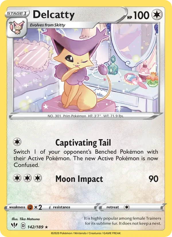 Delcatty 142/189 Darkness Ablaze Pokémon card