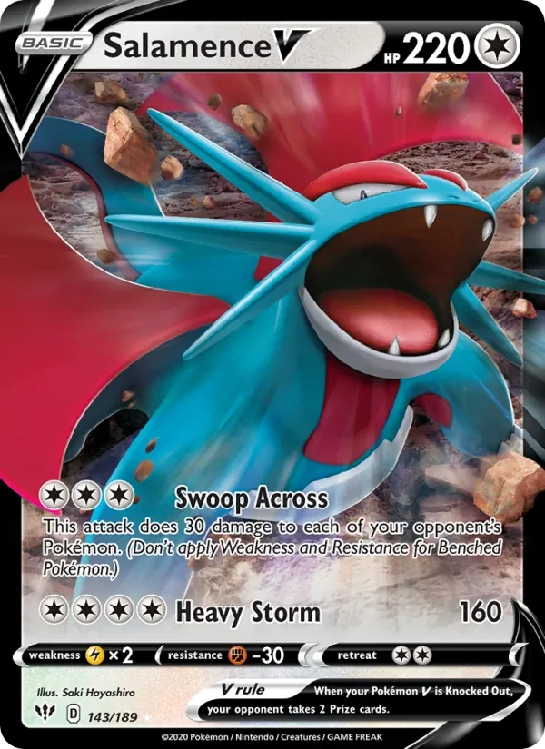 Salamence V 143/189 Darkness Ablaze Pokémon card