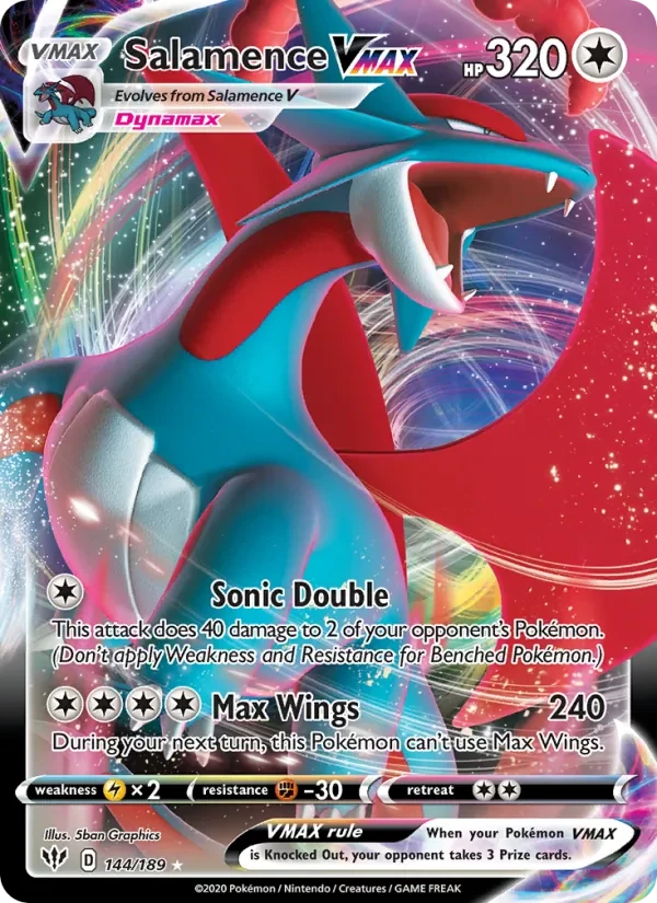 Salamence VMAX 144/189 Darkness Ablaze Pokémon card