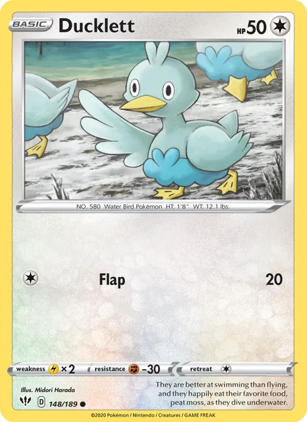 Ducklett 148/189 Darkness Ablaze Pokémon card