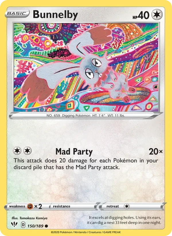 Bunnelby 150/189 Darkness Ablaze Pokémon card