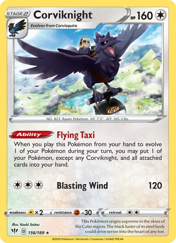 Carte Pokémon Corviknight 156/189 Darkness Ablaze