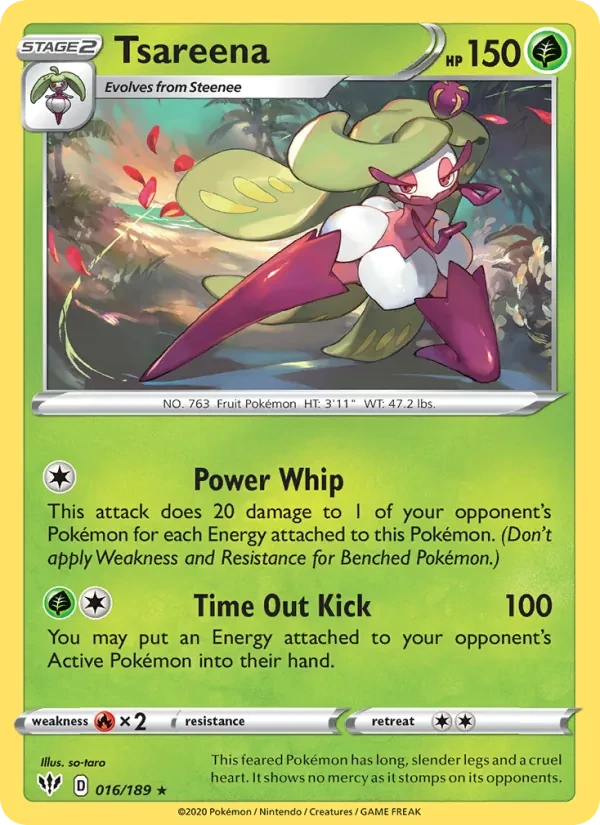 Tsareena 16/189 Darkness Ablaze Pokémon card