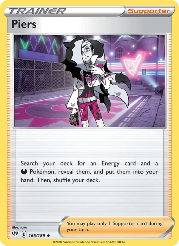 Piers 165/189 Darkness Ablaze Pokémon card