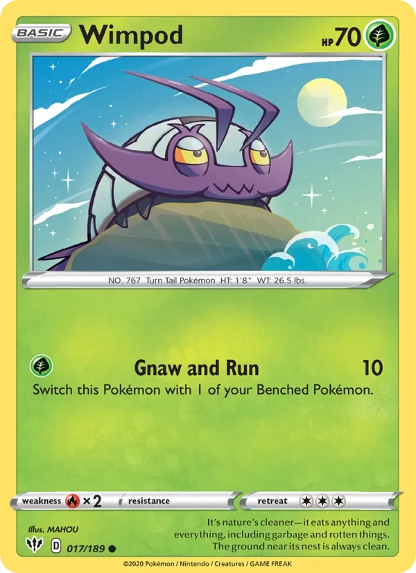 Wimpod 17/189 Darkness Ablaze Pokémon card