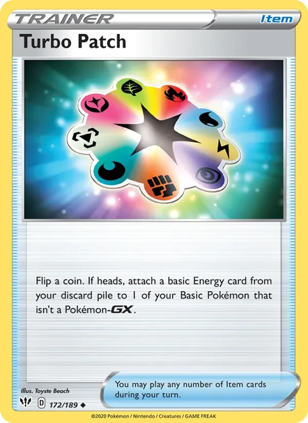 Turbo Patch 172/189 Darkness Ablaze Pokémon card