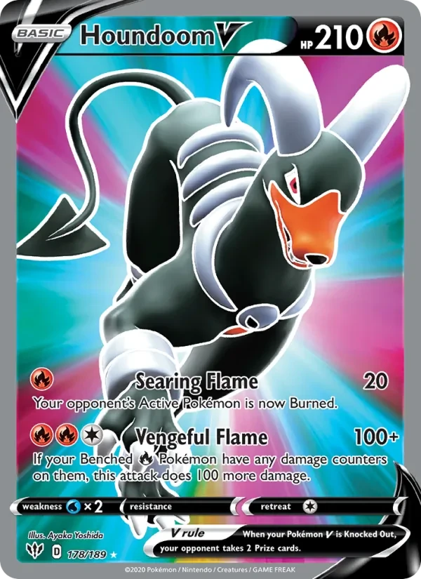 Houndoom V 178/189 Darkness Ablaze Pokémon card
