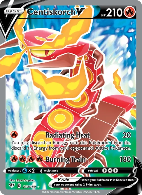 Centiskorch V 179/189 Darkness Ablaze Pokémon card