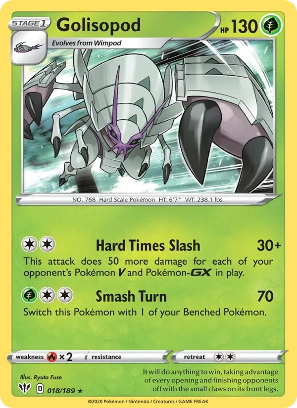 Golisopod 18/189 Darkness Ablaze Pokémon card