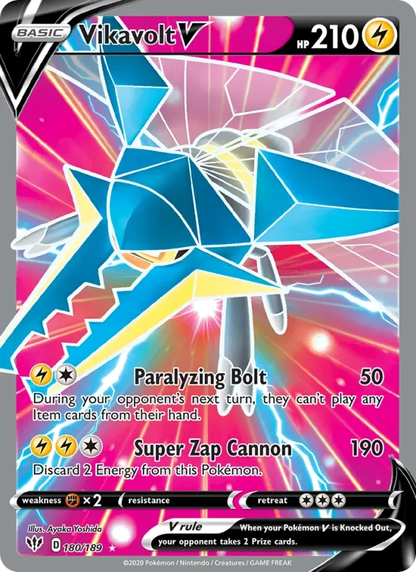 Vikavolt V 180/189 Darkness Ablaze Pokémon card