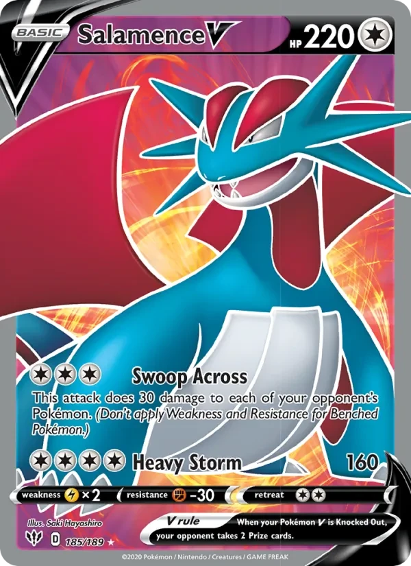 Salamence V 185/189 Darkness Ablaze Pokémon card