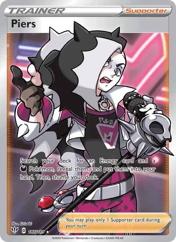 Piers 187/189 Darkness Ablaze Pokémon card