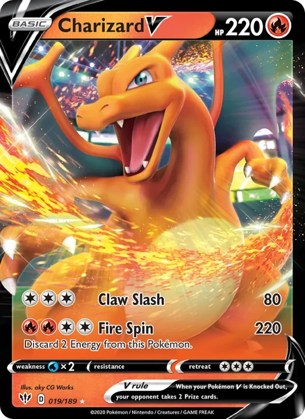 Charizard V 19/189 Darkness Ablaze Pokémon card