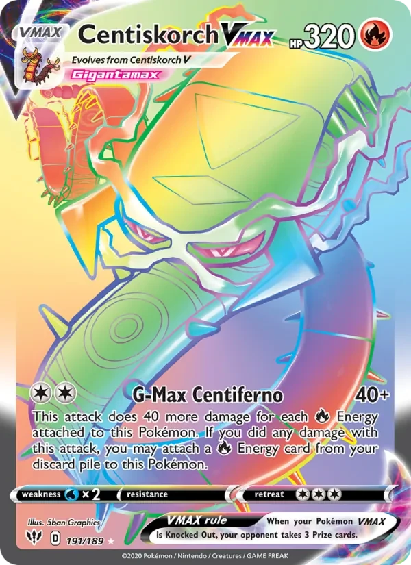 Centiskorch VMAX 191/189 Darkness Ablaze Pokémon card