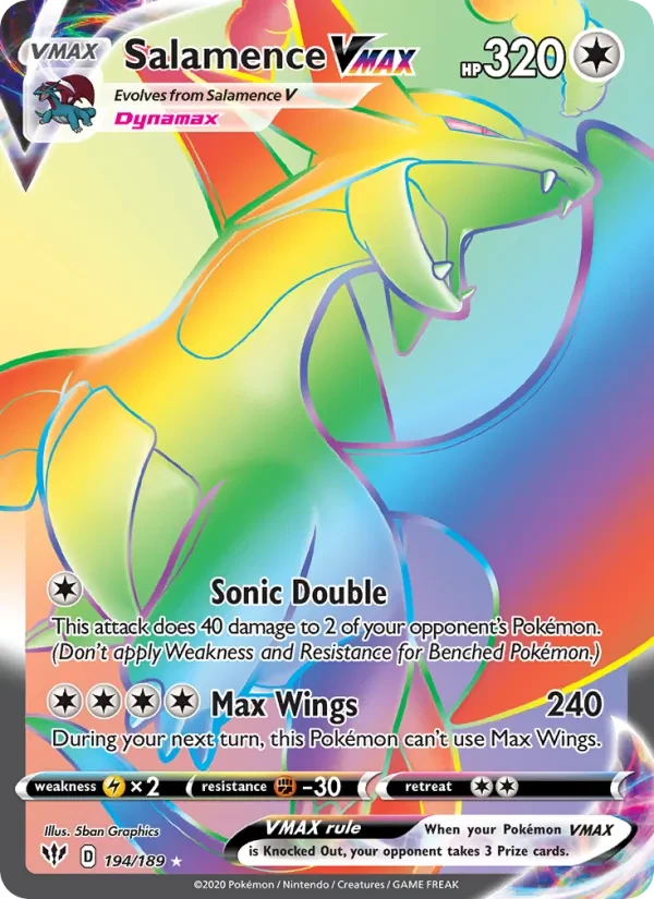 Salamence VMAX 194/189 Darkness Ablaze Pokémon card