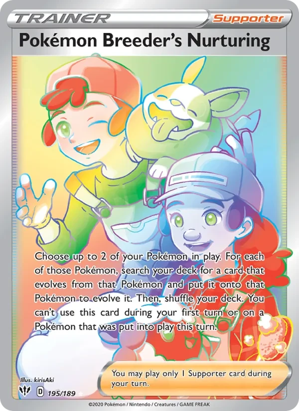 Pokémon Breeder's Nurturing 195/189 Darkness Ablaze Pokémon card