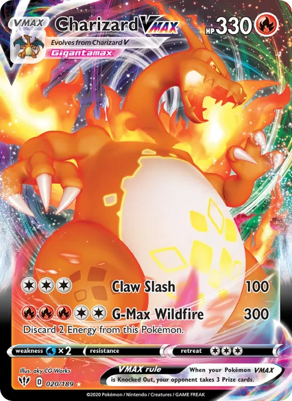 Charizard VMAX 20/189 Darkness Ablaze Pokémon card
