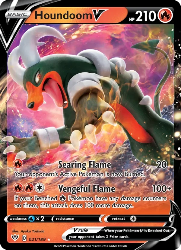 Houndoom V 21/189 Darkness Ablaze Pokémon Karte