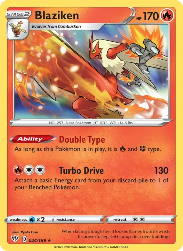 Blaziken 24/189 Darkness Ablaze Pokémon Karte