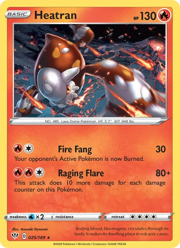 Heatran 25/189 Darkness Ablaze Pokémon card