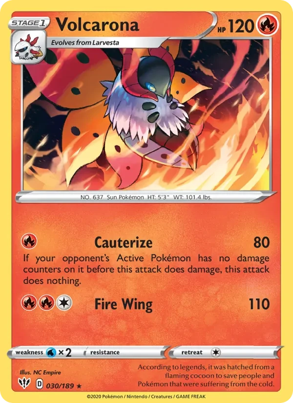 Volcarona 30/189 Darkness Ablaze Pokémon card