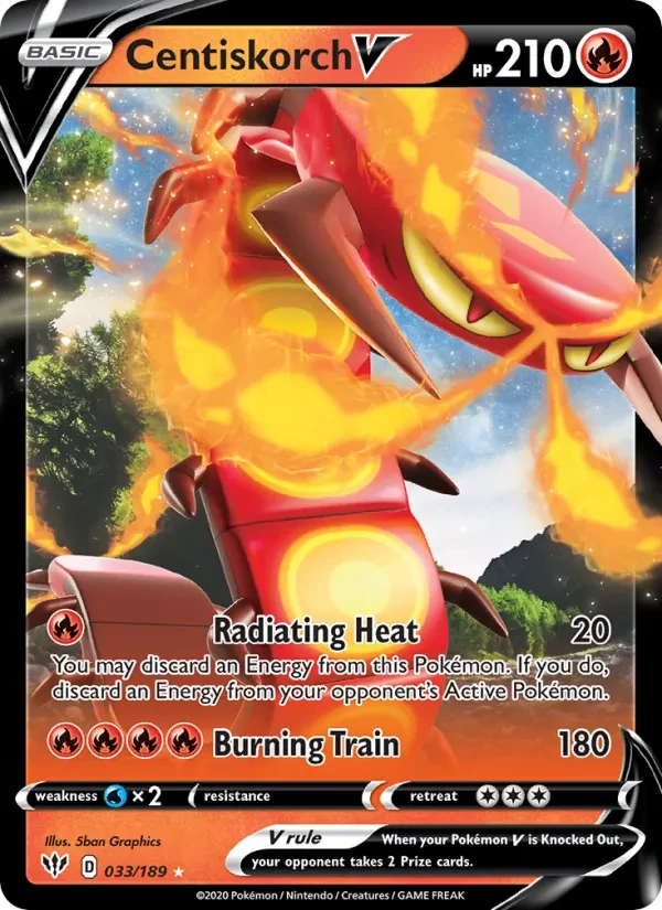 Centiskorch V 33/189 Darkness Ablaze Pokémon card