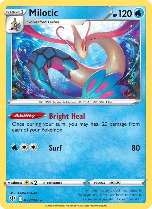 Milotic 39/189 Darkness Ablaze Pokémon card