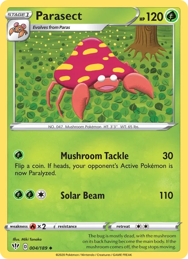 Carte Pokémon Parasect 4/189 Darkness Ablaze