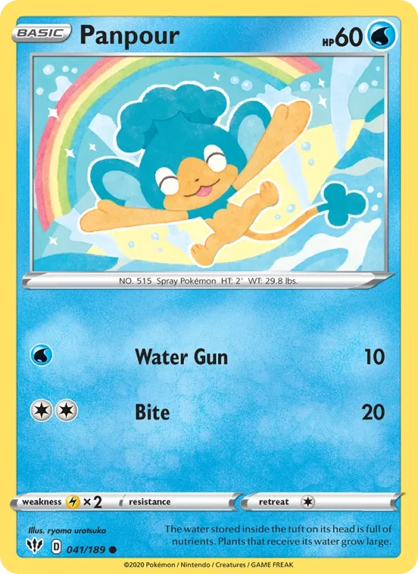 Panpour 41/189 Darkness Ablaze Pokémon card