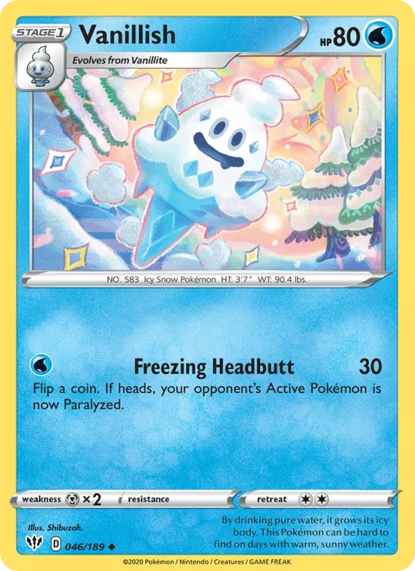 Vanillish 46/189 Darkness Ablaze Pokémon card