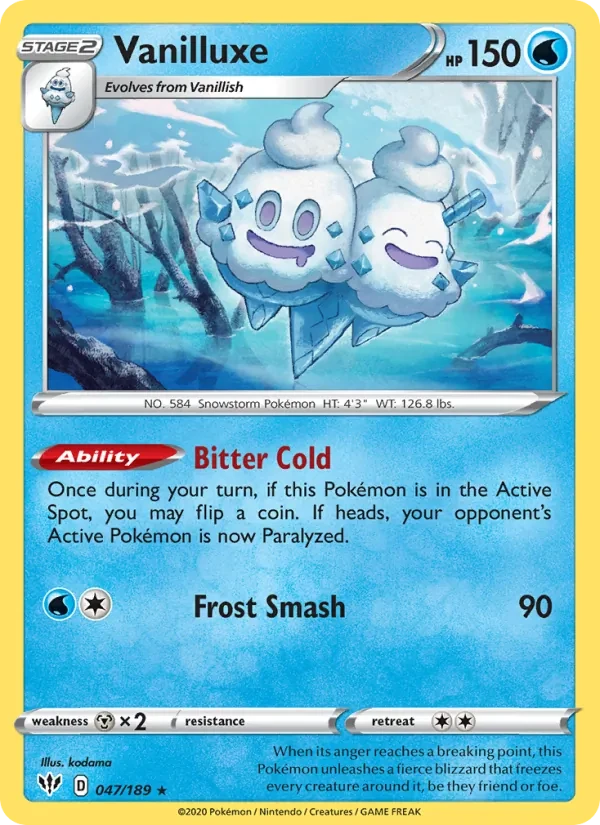 Vanilluxe 47/189 Darkness Ablaze Pokémon Karte