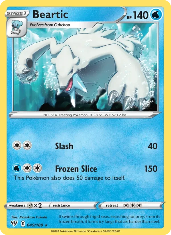 Beartic 49/189 Darkness Ablaze Pokémon card