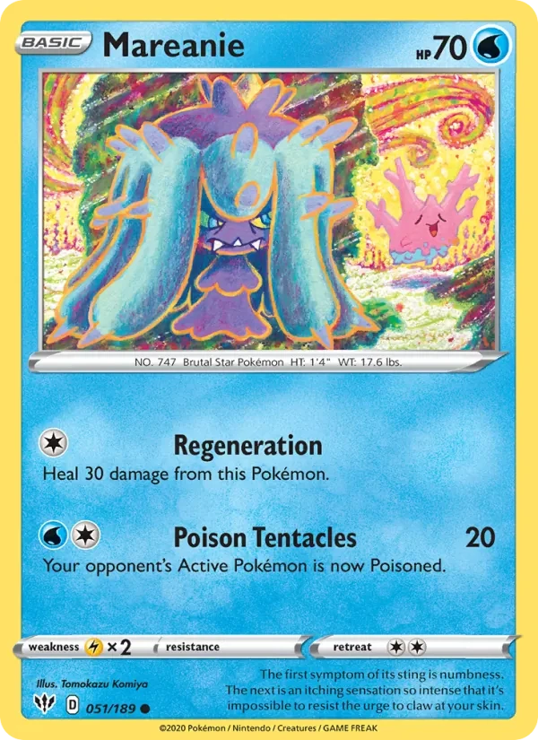 Mareanie 51/189 Darkness Ablaze Pokémon card