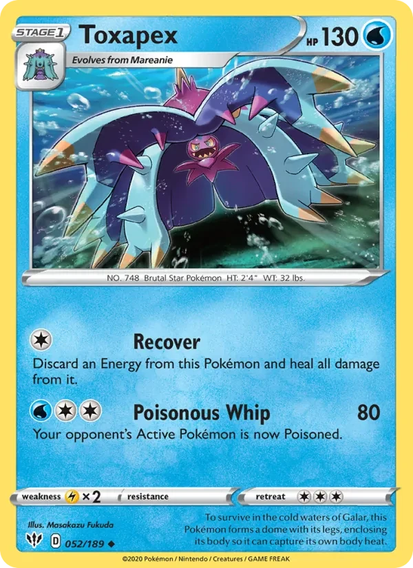 Toxapex 52/189 Darkness Ablaze Pokémon card
