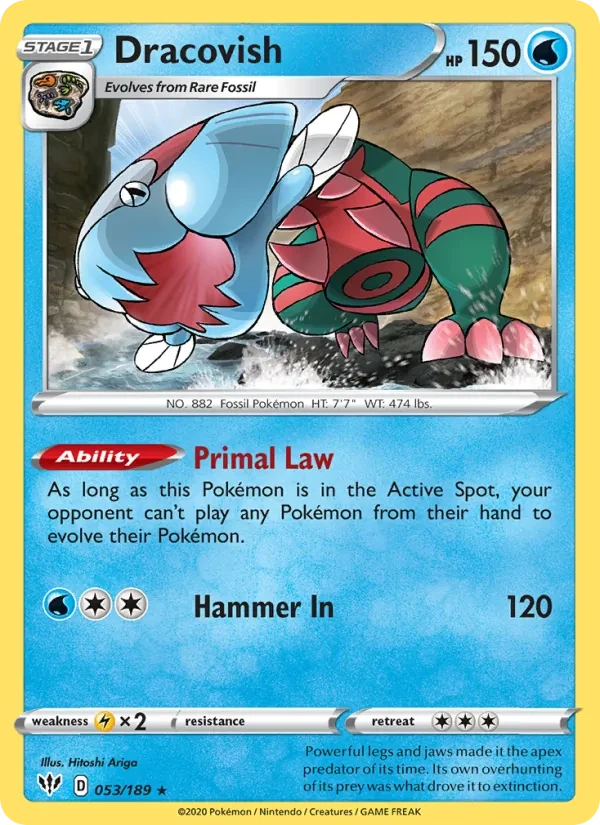 Dracovish 53/189 Darkness Ablaze Pokémon card
