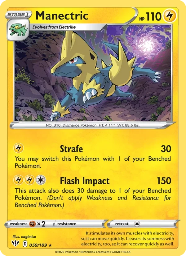 Manectric 59/189 Darkness Ablaze Pokémon card