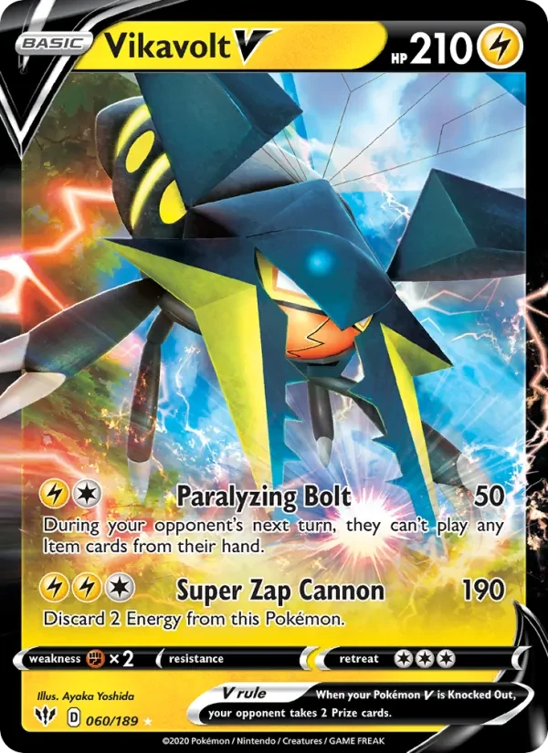 Vikavolt V 60/189 Darkness Ablaze Pokémon Karte