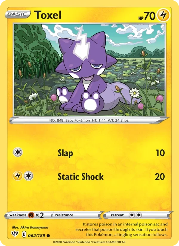Toxel 62/189 Darkness Ablaze Pokémon card