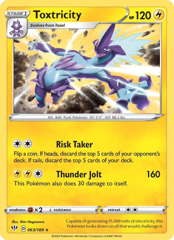 Toxtricity 63/189 Darkness Ablaze Pokémon card