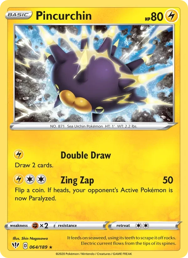 Pincurchin 64/189 Darkness Ablaze Pokémon Karte